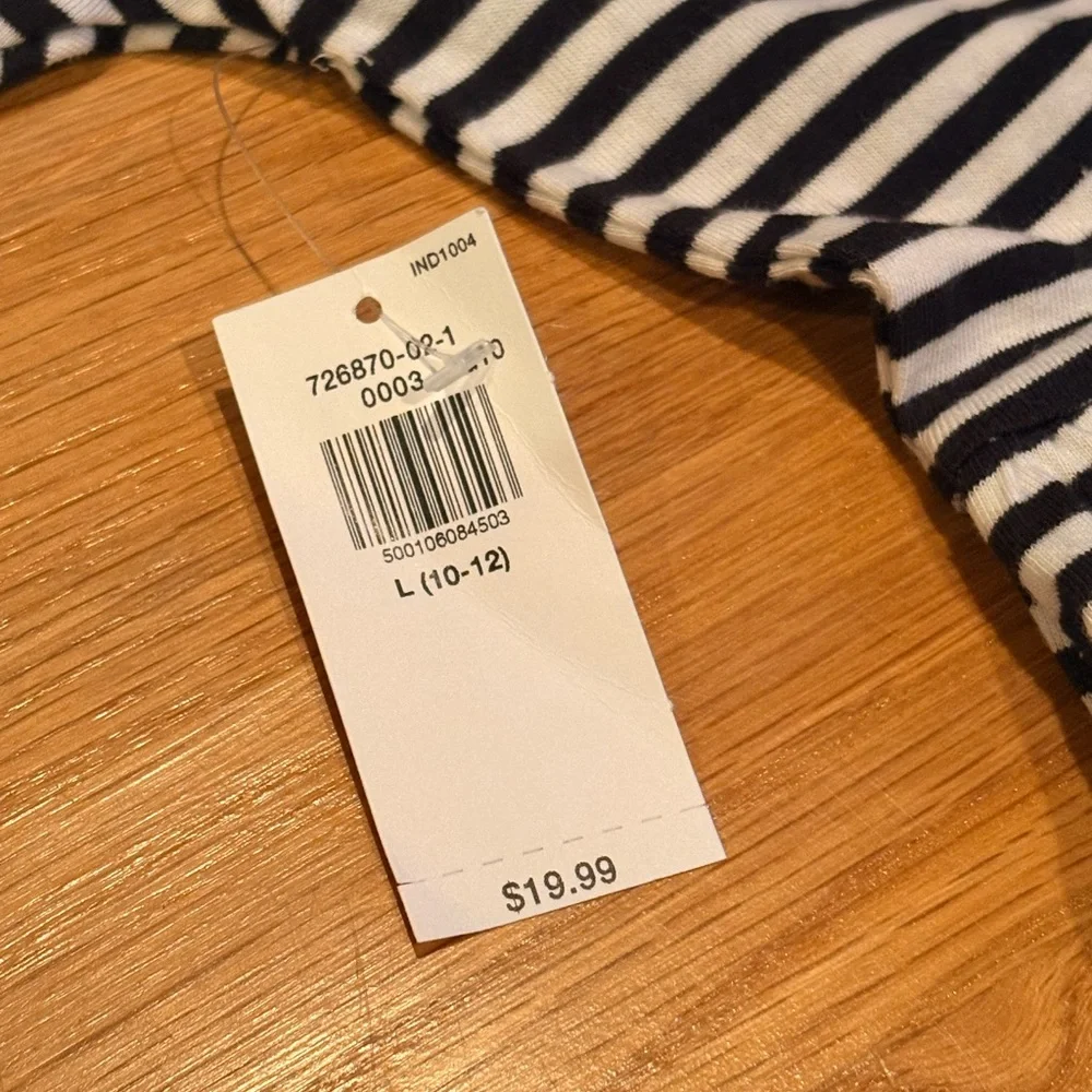 Kids Old Navy Black and White Striped Dress
